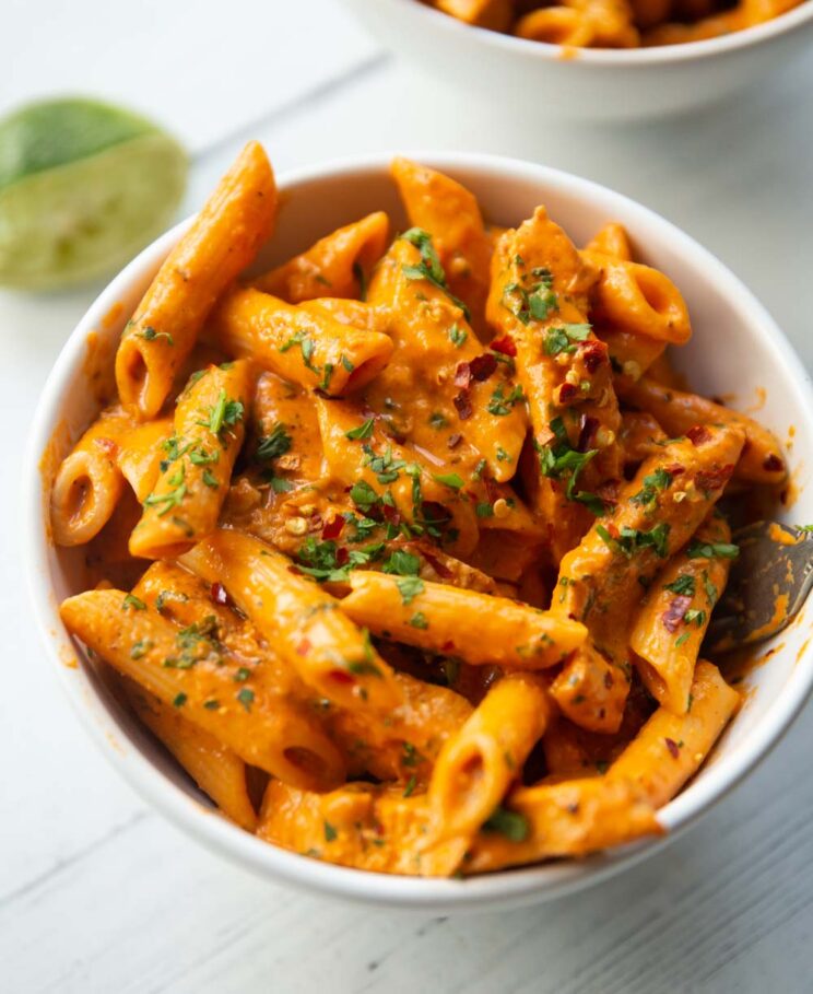peri-peri chicken pasta ready to serve